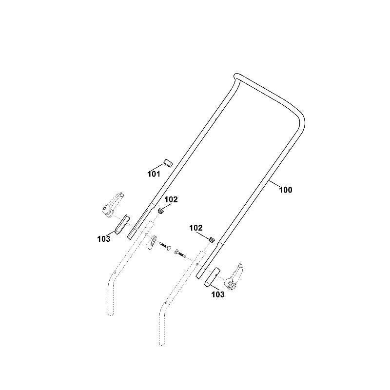 STIHL 6338-706-8100 duwstangbescherming positie 103 technische tekening