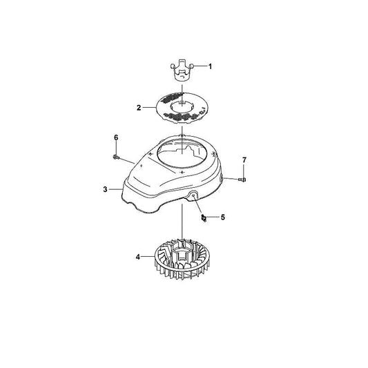 STIHL 0001-086-0502 ventilator positie 4 technische tekening