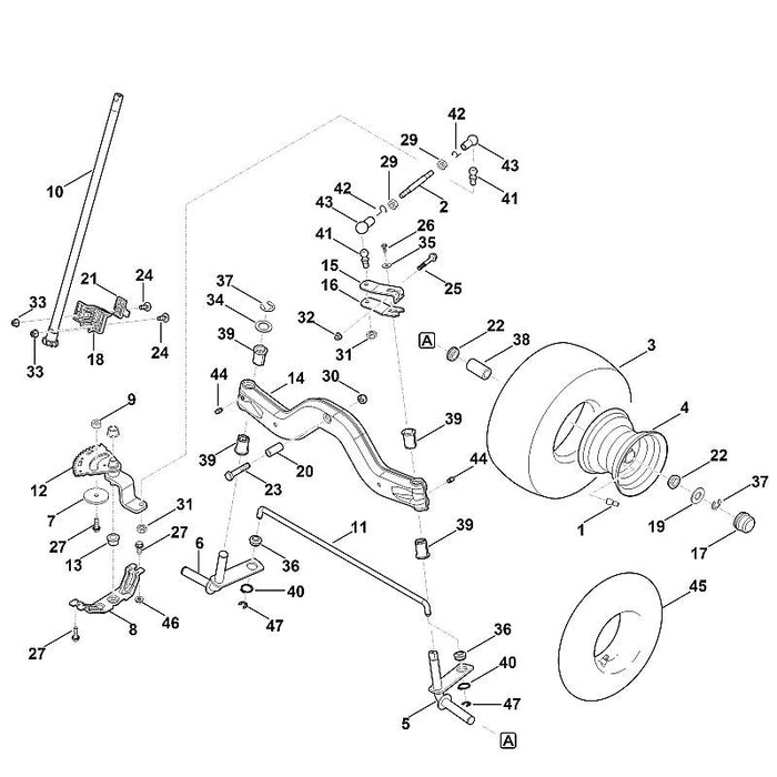 STIHL 6140-703-1731 stang positie 2 technische tekening