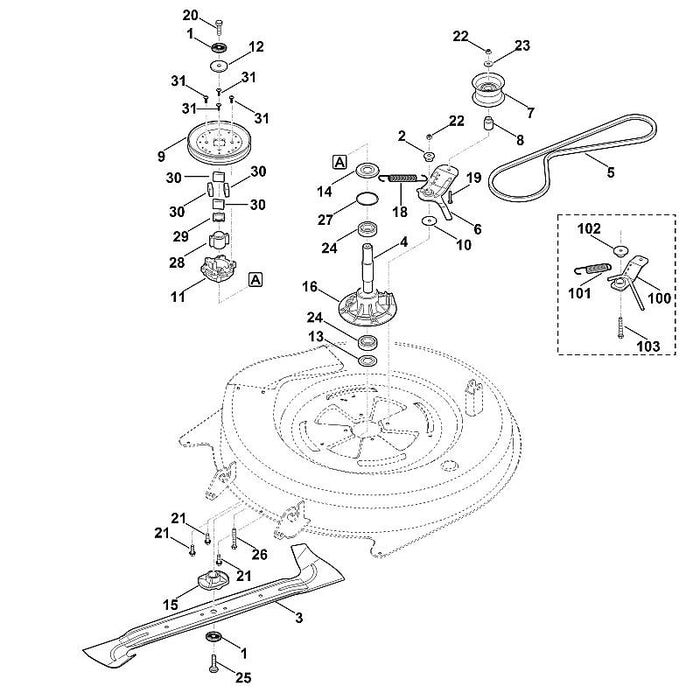 STIHL 9074-477-4420 bout IS P6x30 positie 31 technische tekening