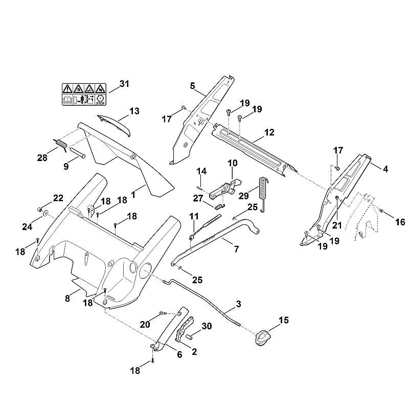 STIHL 6340-700-2700 klep compl. positie 1 technische tekening