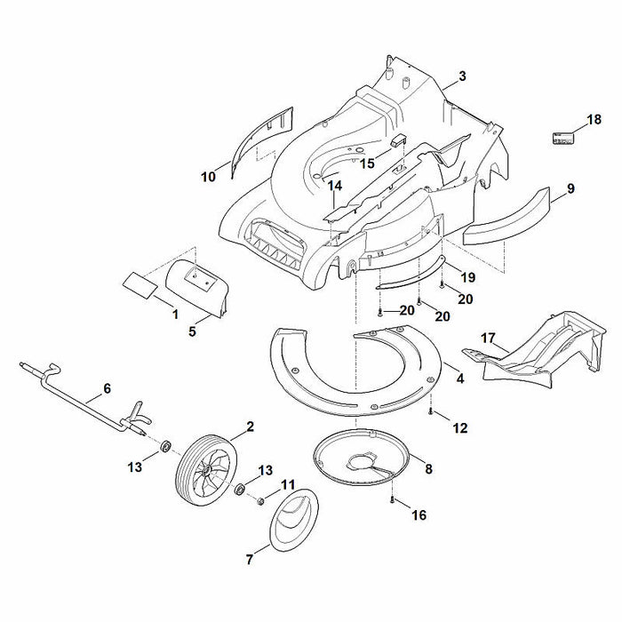 STIHL 9104-007-4275 snijbout P5x16 positie 20 technische tekening