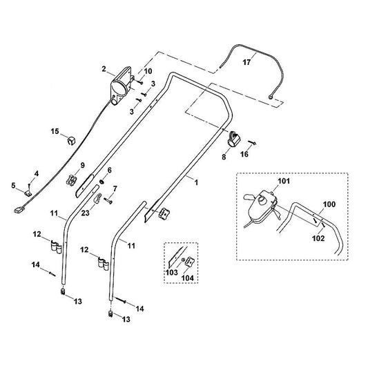 STIHL 6116-764-1700 klemstuk positie 8 technische tekening
