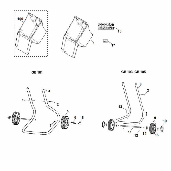 STIHL 6007-703-2300 buisvoet positie 8 technische tekening