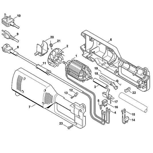 STIHL 4803-605-1000 condensator positie 14 technische tekening