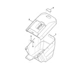STIHL 6364-760-2100 bovenste gedeelte grasopvangbox positie 2 technische tekening