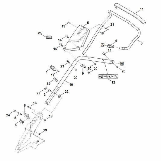 STIHL 6364-703-2255 paneel positie 5 technische tekening