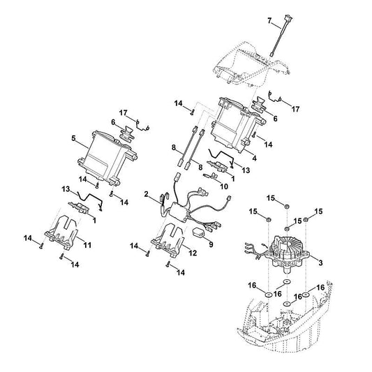 STIHL 6372-998-0400 bladveer positie 17 technische tekening