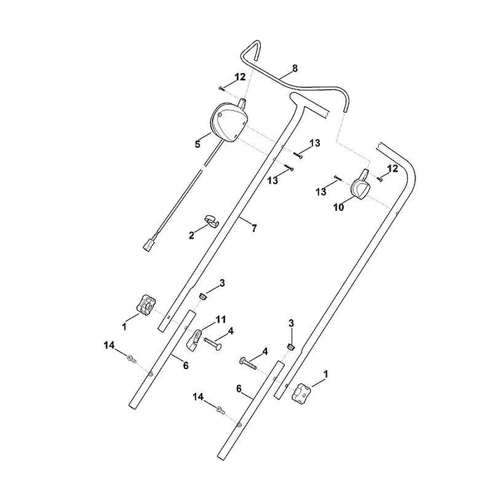 STIHL 6320-763-5005 bovenstuk duwstang positie 7 technische tekening