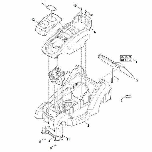 STIHL 6320-706-3405 deksel positie 12 technische tekening