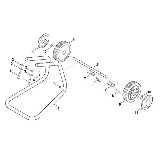 STIHL 9007-319-1440 inbusbout M6x55 positie 8 technische tekening