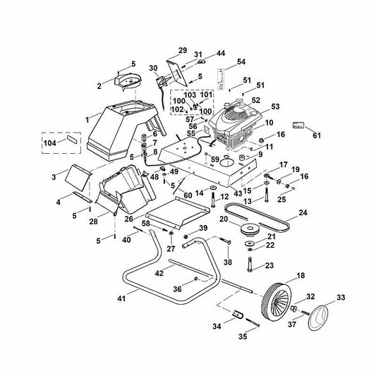 STIHL 9008-319-9077 inbusbout 3/8"x1" positie 23 technische tekening