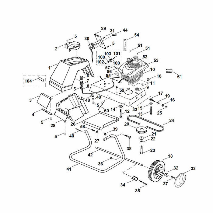 STIHL 6001-703-2300 buisvoet positie 41 technische tekening