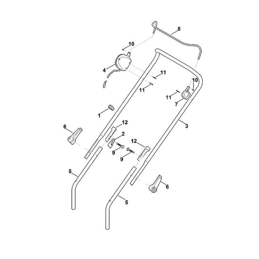 STIHL 6340-764-0220 schakelhendel positie 8 technische tekening