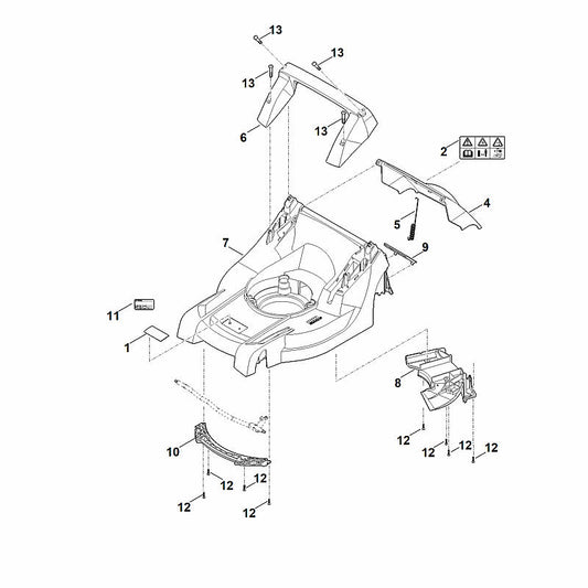 STIHL 6338-700-8590 behuizing positie 7 technische tekening