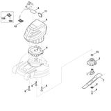 STIHL 1252-440-1500 platte-stekkerhuis positie 100 technische tekening