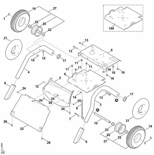 STIHL 6012-703-8901 plaat positie 6 technische tekening