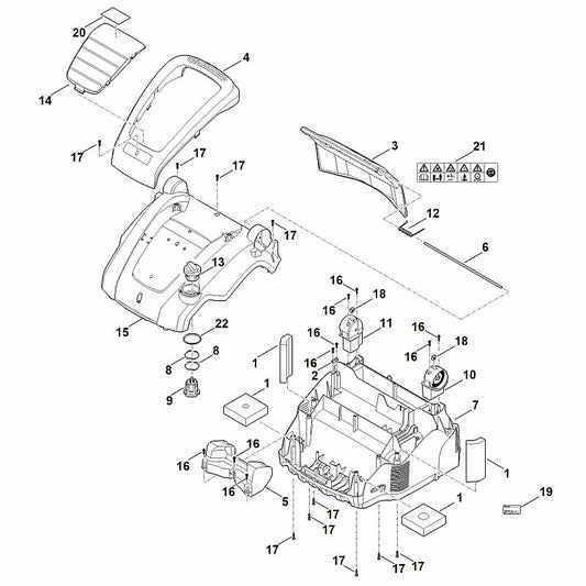 STIHL 6291-951-3512 bout 4x20 positie 17 technische tekening
