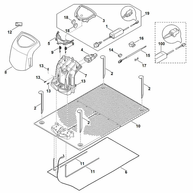 STIHL 6309-703-8911 plaat positie 10 technische tekening