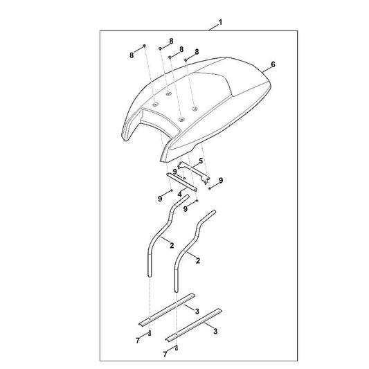 STIHL 6909-703-6910 houder voor positie 4 technische tekening