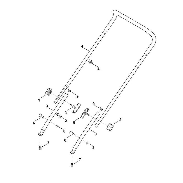 STIHL 6290-780-3000 bovenstuk duwstang positie 4 technische tekening