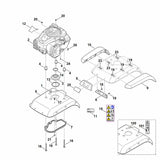 STIHL 6241-967-1500 typeplaatje MH 445 positie 12 technische tekening