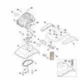 STIHL 6241-967-1505 typeplaatje MH 445 R positie 12 technische tekening