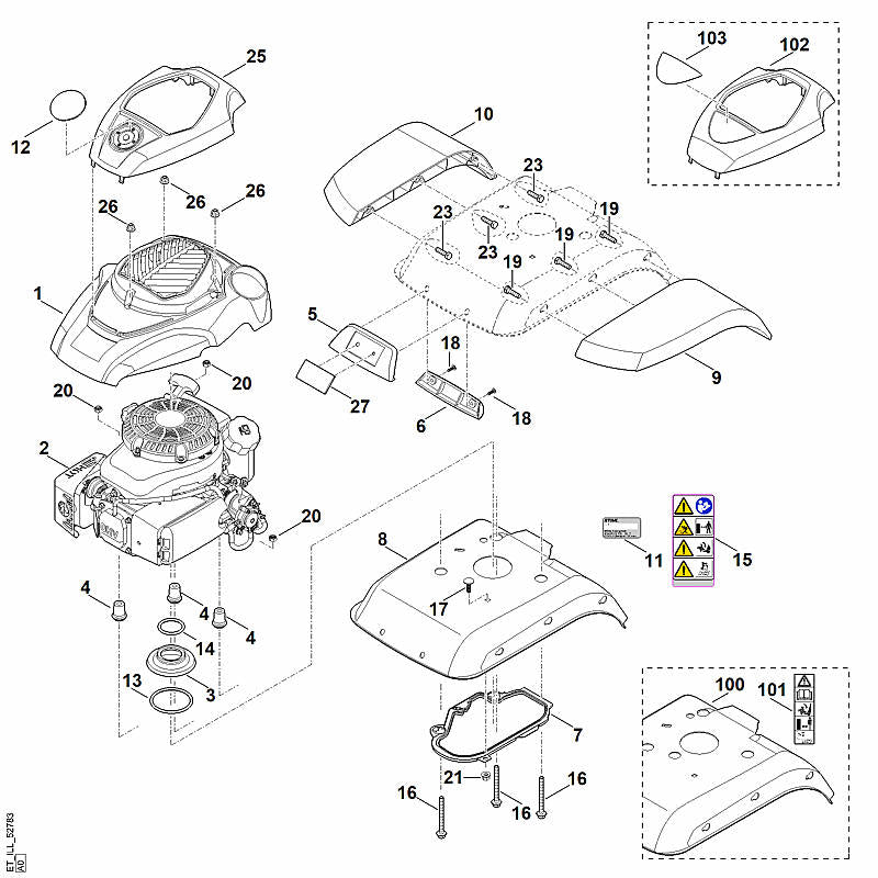 STIHL 6241-967-1510 typeplaatje MH 560 positie 103 technische tekening