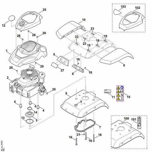STIHL 6241-967-1511 typeplaatje MH 560 positie 12 technische tekening