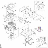 STIHL 6241-967-1516 typeplaatje MH 585 positie 12 technische tekening