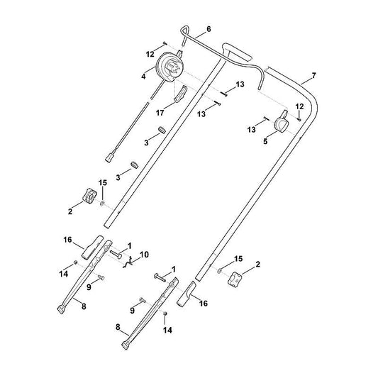 STIHL 6340-430-0415 dodemansschakelaar  EUR positie 4 technische tekening