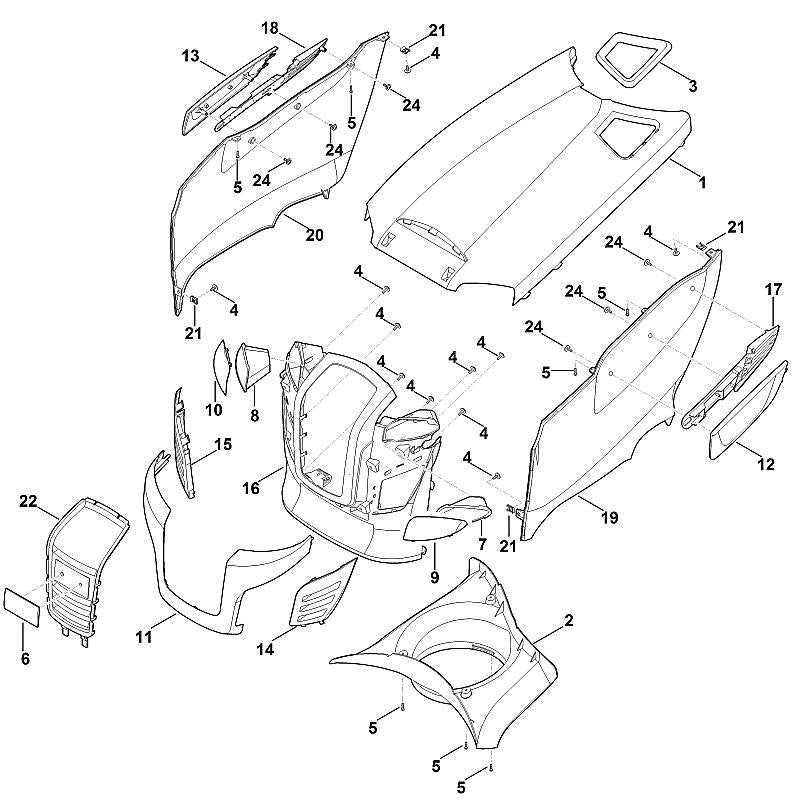 STIHL 6170-405-3210 koplampglas links positie 9 technische tekening