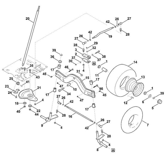 STIHL 9007-319-3090 inbusbout M12x65 positie 34 technische tekening