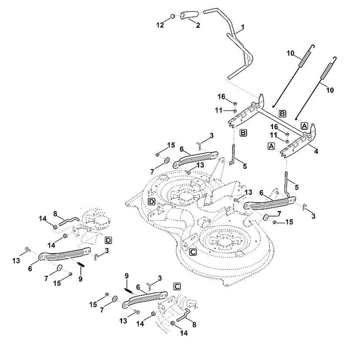 STIHL 6165-703-4600 schroefdraadstang positie 8 technische tekening