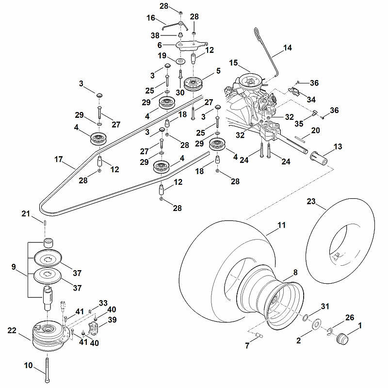 STIHL 6165-640-0100 T2-CHBF-2X3C-17X1 positie 15 technische tekening