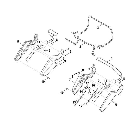 STIHL 6340-700-7505 kabel positie 13 technische tekening