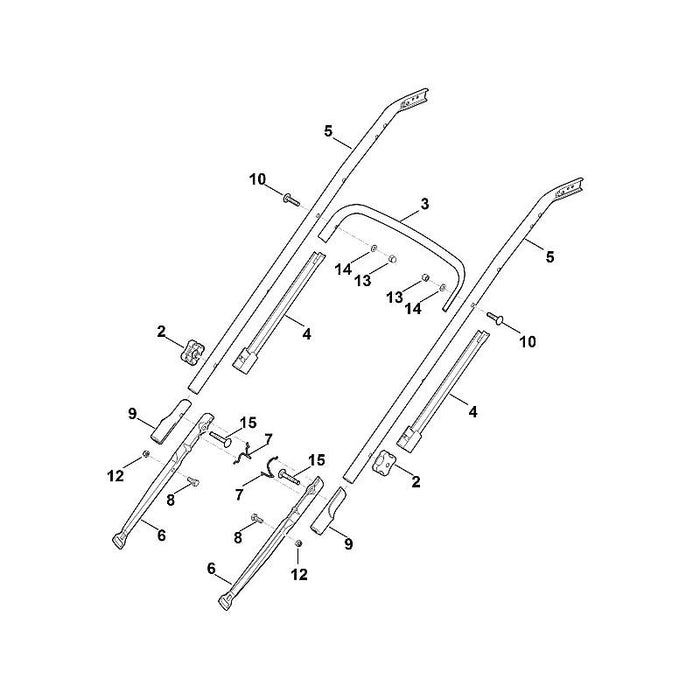 STIHL 6375-763-4801 onderstuk duwstang positie 6 technische tekening