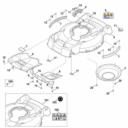 STIHL 6383-706-7311 stootstrip positie 7 technische tekening