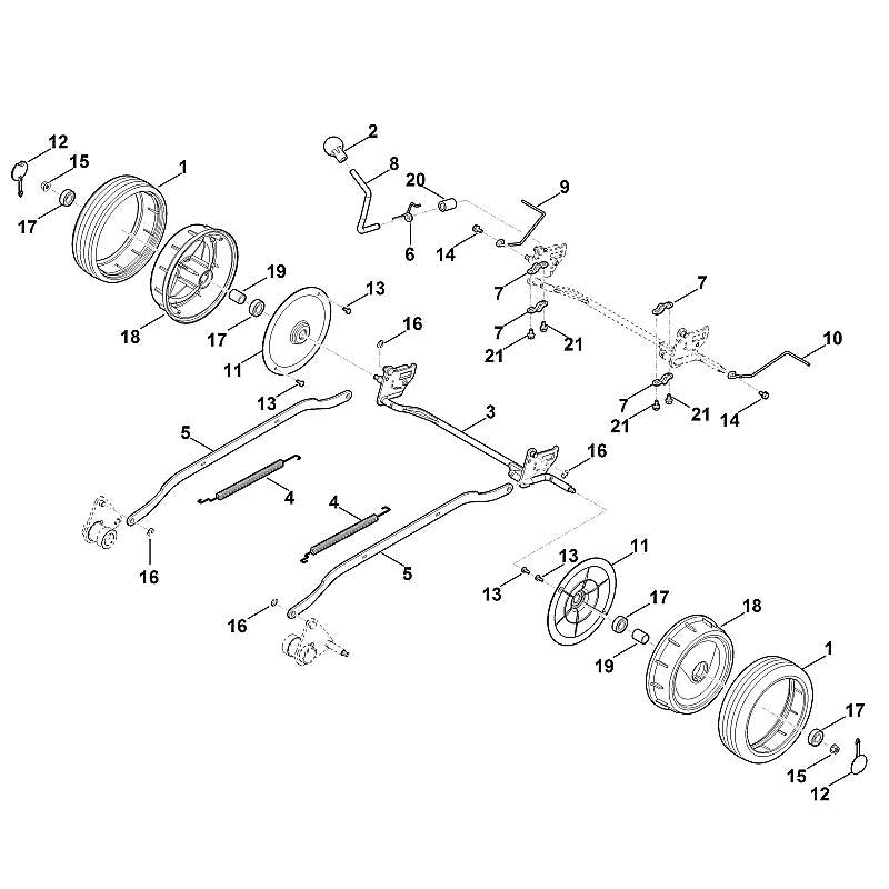 STIHL 6383-700-0436 wiel compl. positie -1 technische tekening