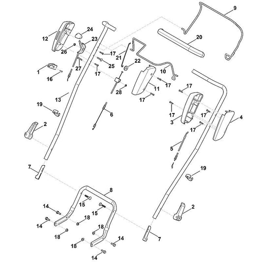 STIHL 6383-764-0631 helft behuizing positie 11 technische tekening
