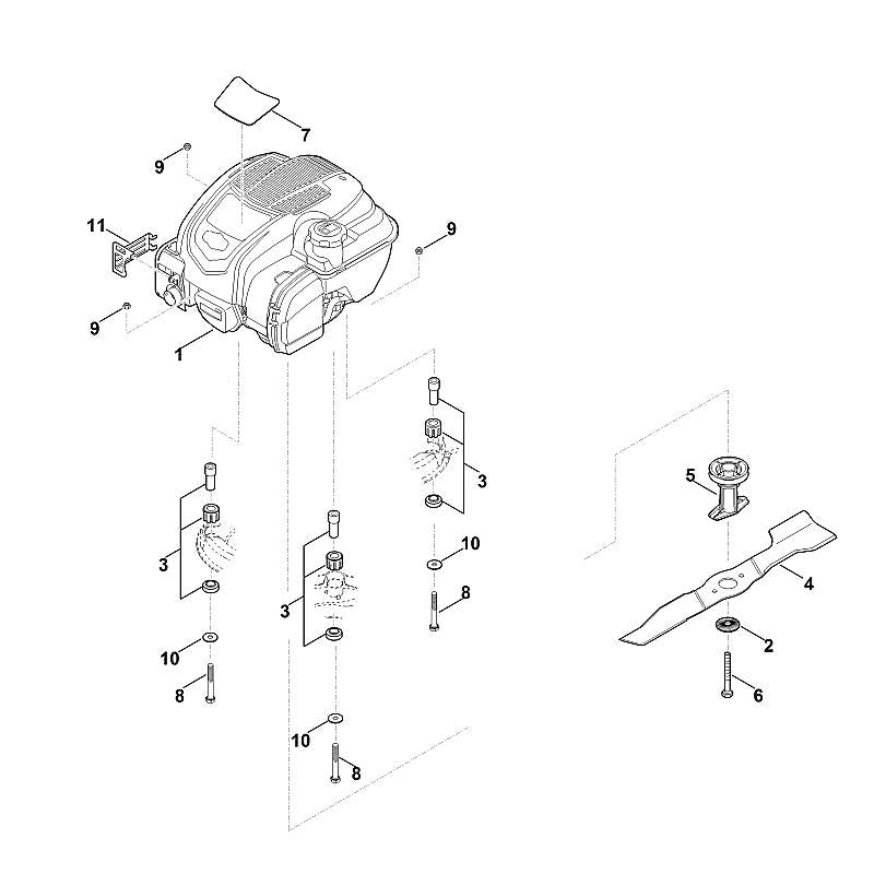STIHL 6340-007-1026 set trillingsdemper positie 3 technische tekening