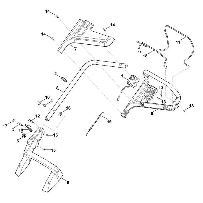 STIHL 9104-007-9985 snijbout P8x30 positie 14 technische tekening