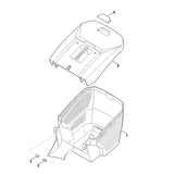 STIHL 6338-703-9601 onderste gedeelte grasopvangbox positie 1 technische tekening