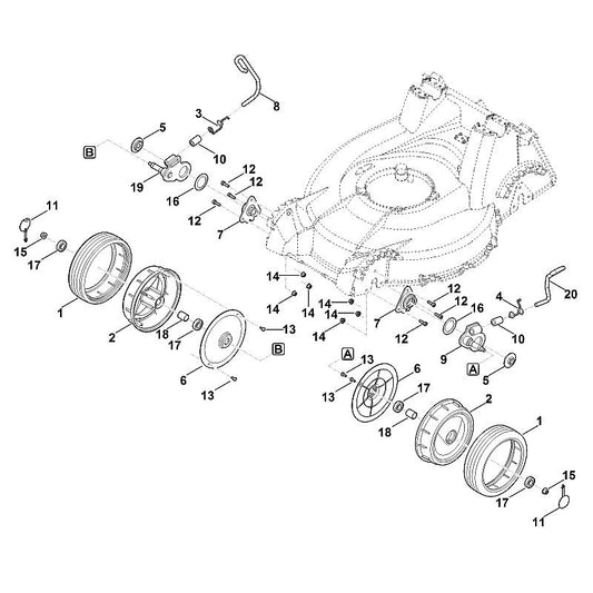 STIHL 6378-703-7500 klembout positie 5 technische tekening