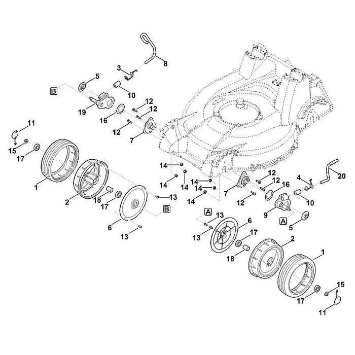 STIHL 6395-706-3410 deksel positie 11 technische tekening