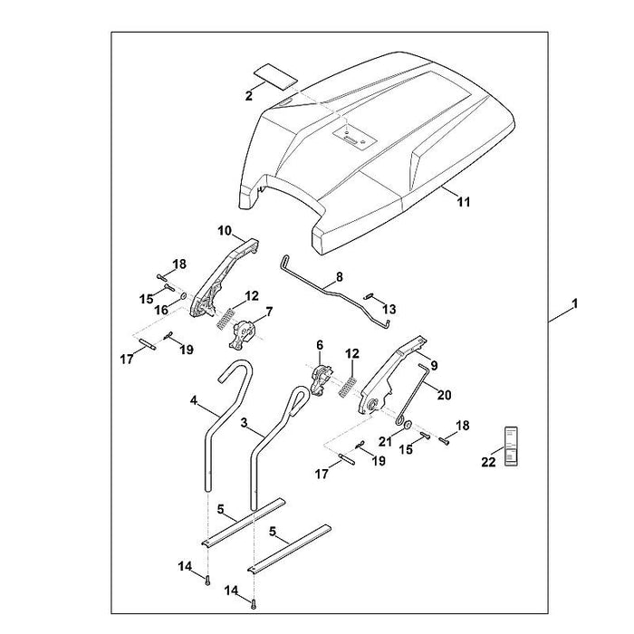 STIHL 6909-780-9100 beschermkap positie 11 technische tekening