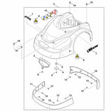 STIHL 6301-967-4425 Waarschuwingspictogram positie 14 technische tekening