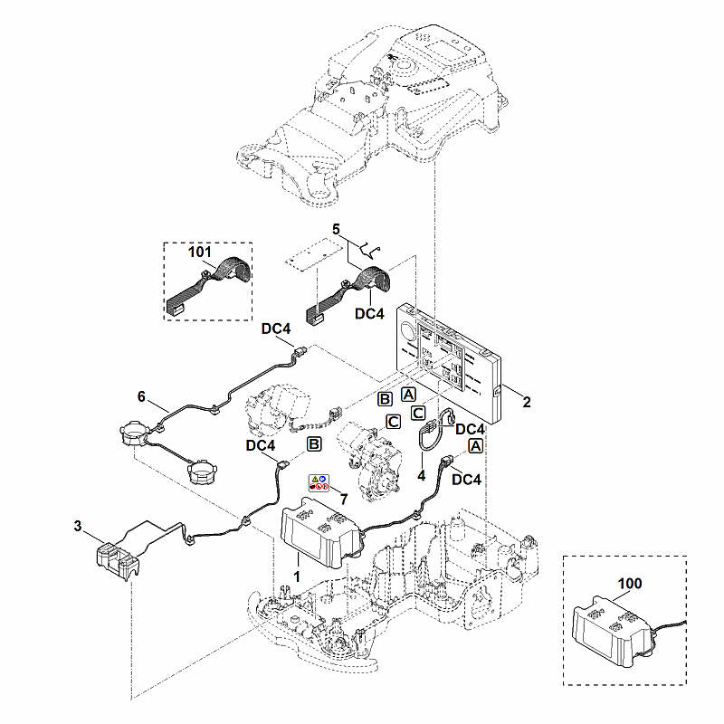 STIHL 6301-430-1476 elektronicamodule positie 2 technische tekening