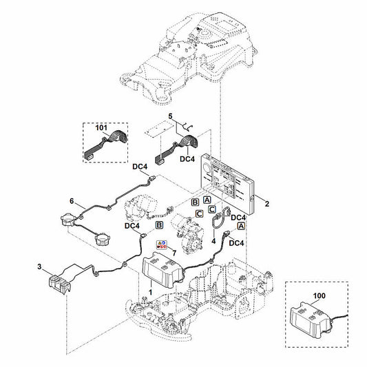 STIHL 6301-430-1476 elektronicamodule positie 2 technische tekening