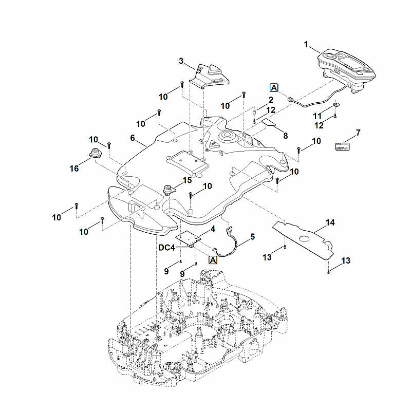 STIHL 6309-703-6910 Houder (opsteekkap links) positie 15 technische tekening